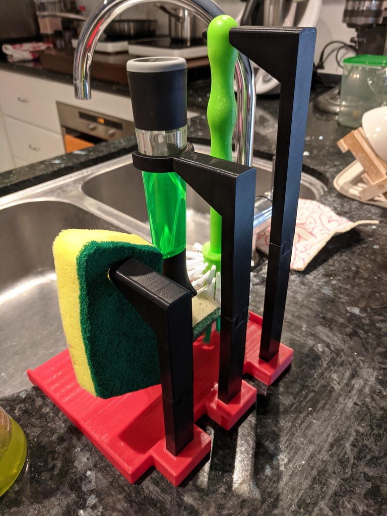 Free STL file Dish Wand Refillable Soap Scrubber Holder for Kitchen Sink  🧼・3D print object to download・Cults