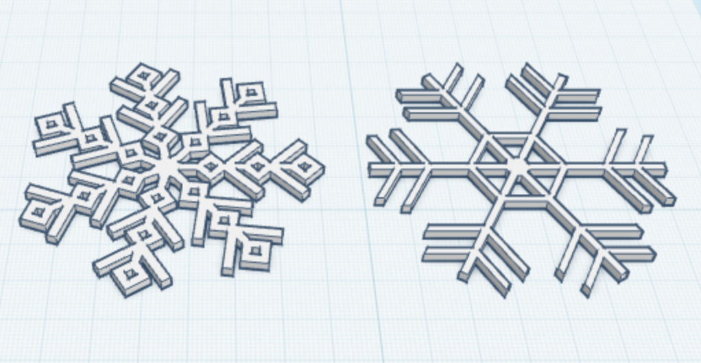 Two types of snowflakes