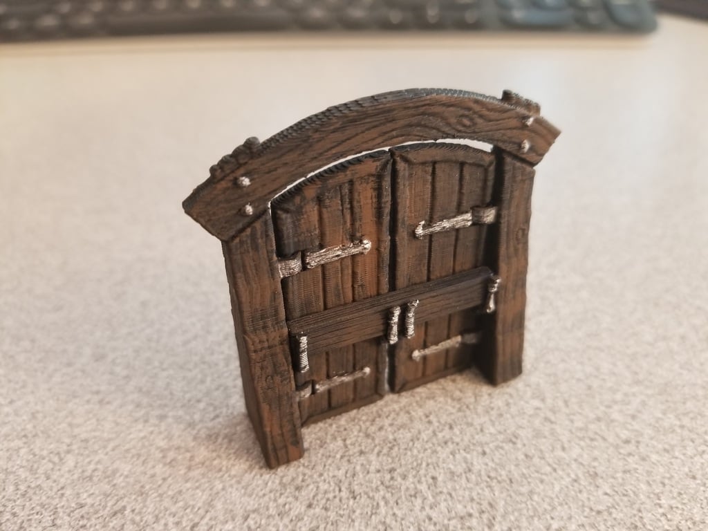 Wood Dungeon Door with Bar - Hinged