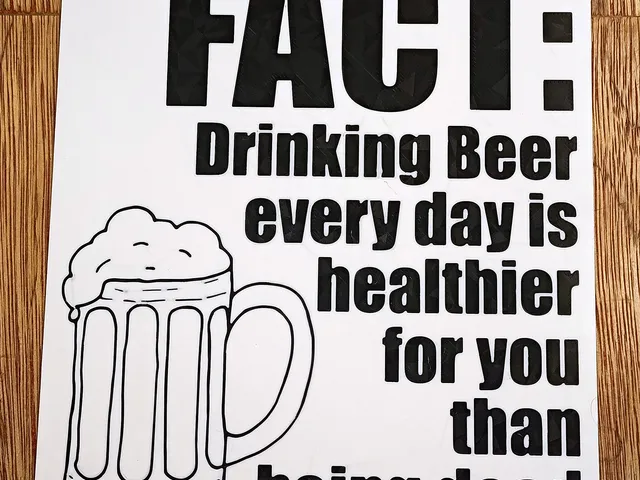 Funny Sign -"FACT: drinking beer every day is healthier..." - Dual Colour design