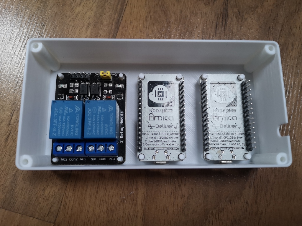 Case for NodeMCU (Lua Amica) with 2-relay module by maddingamer ...