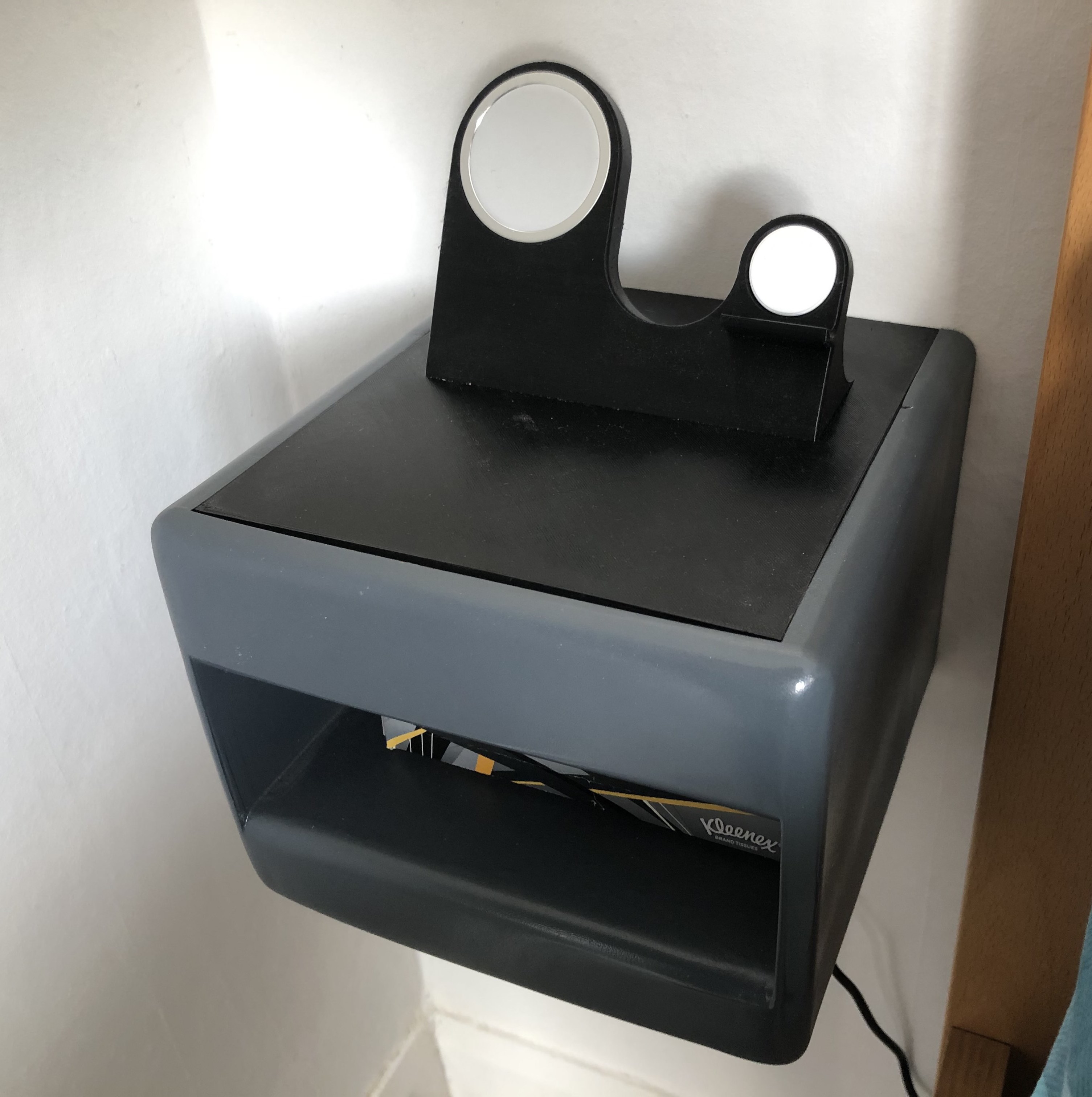 Modular wireless charging bedside shelf