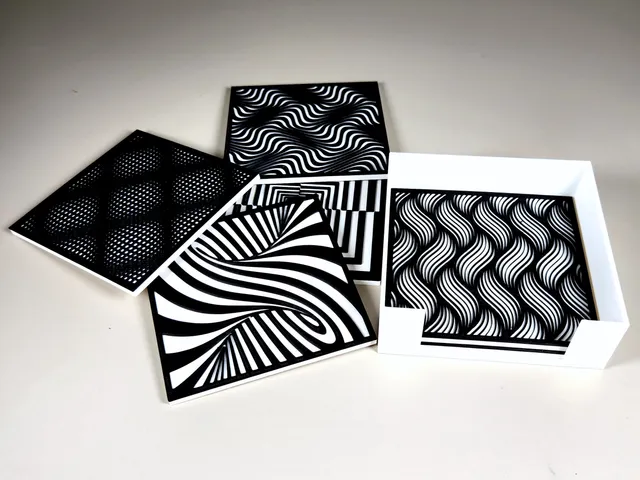 Optical Illusion Coaster Set