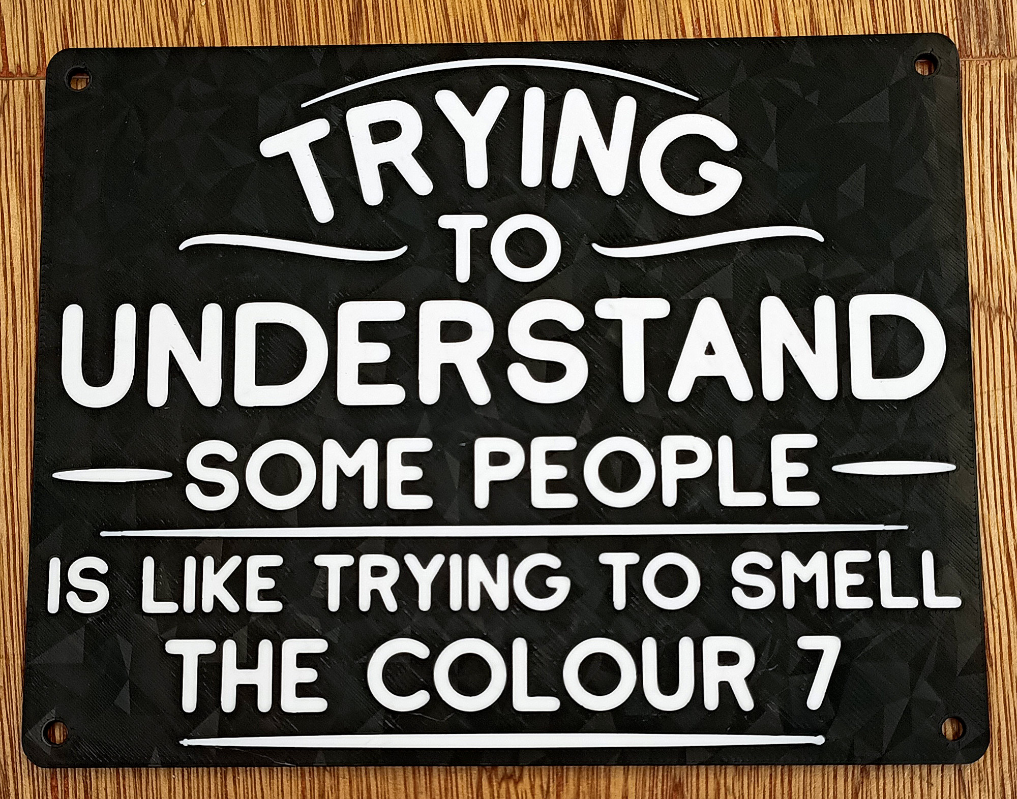 Funny Sign -"Trying to understand some people is like..." - Dual Color design