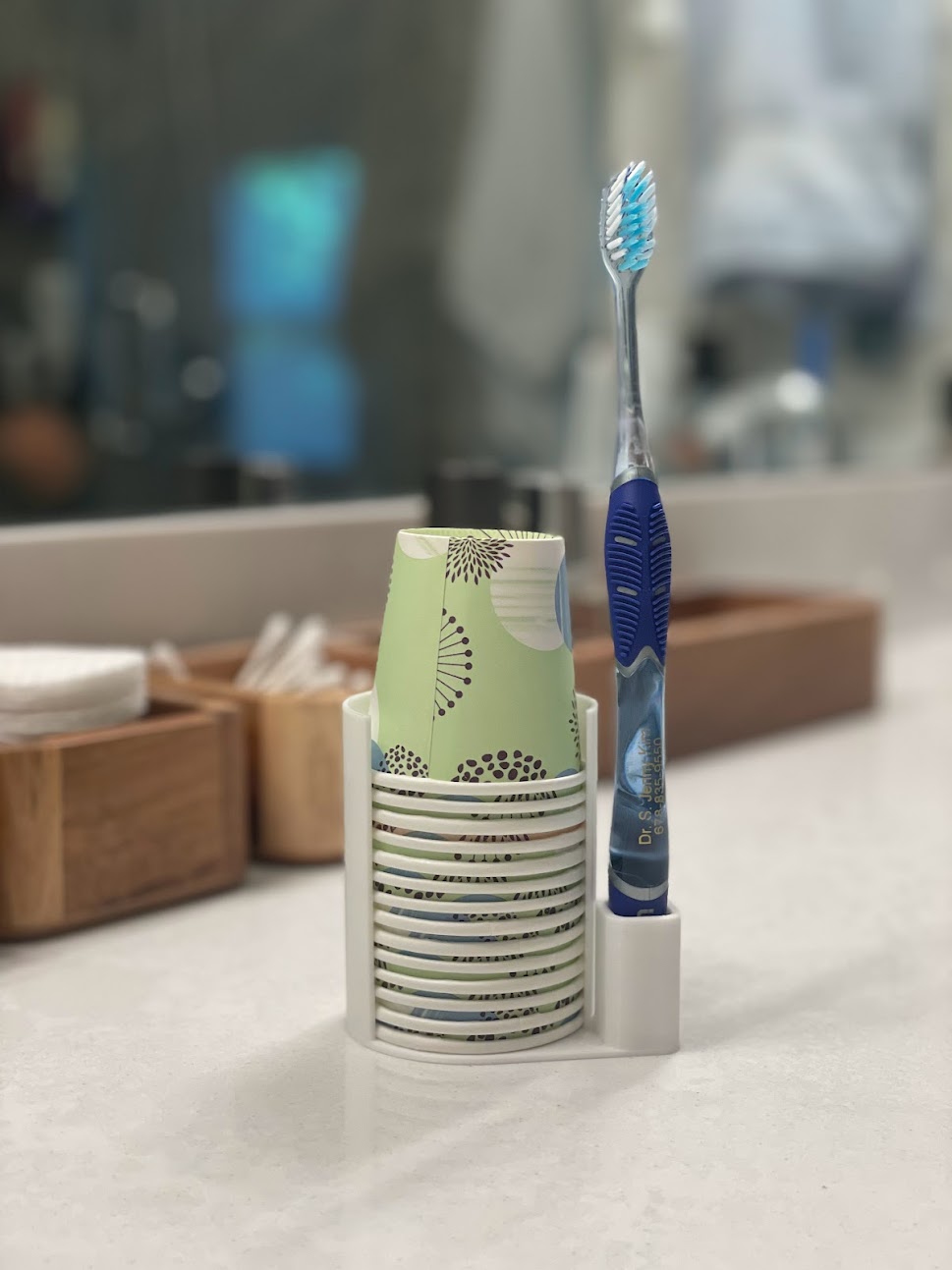 Minimalistic Bathroom Cup & Toothbrush Stand (3oz Paper "Dixie" Cups)