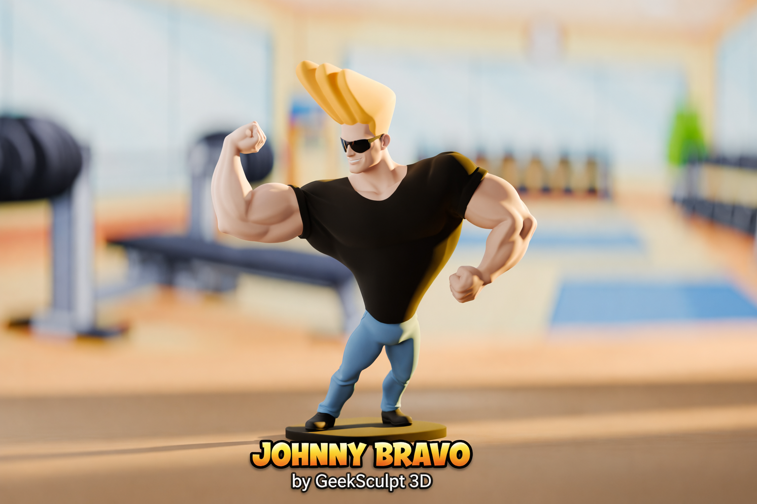 Johnny Bravo Inspired Figurine 3D model