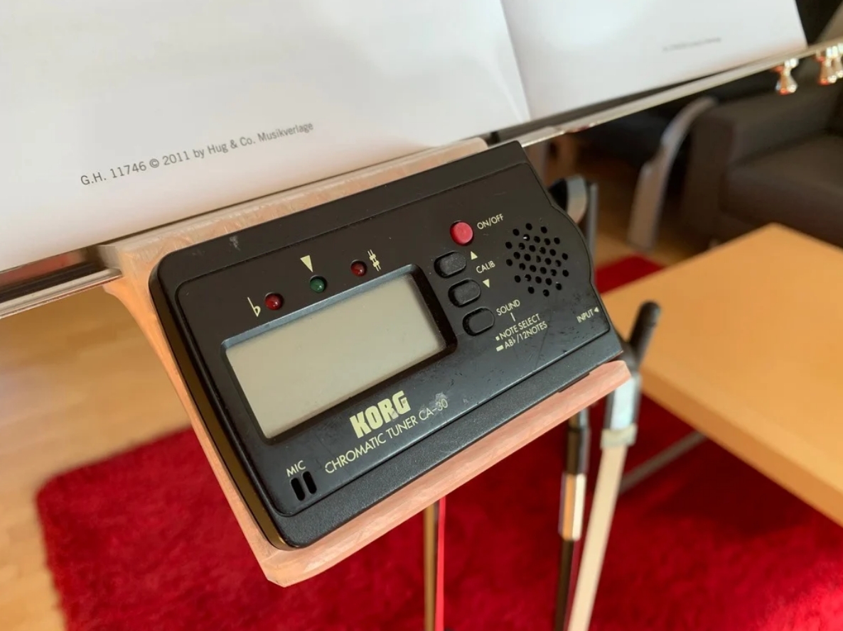 Tuner holder for music stand