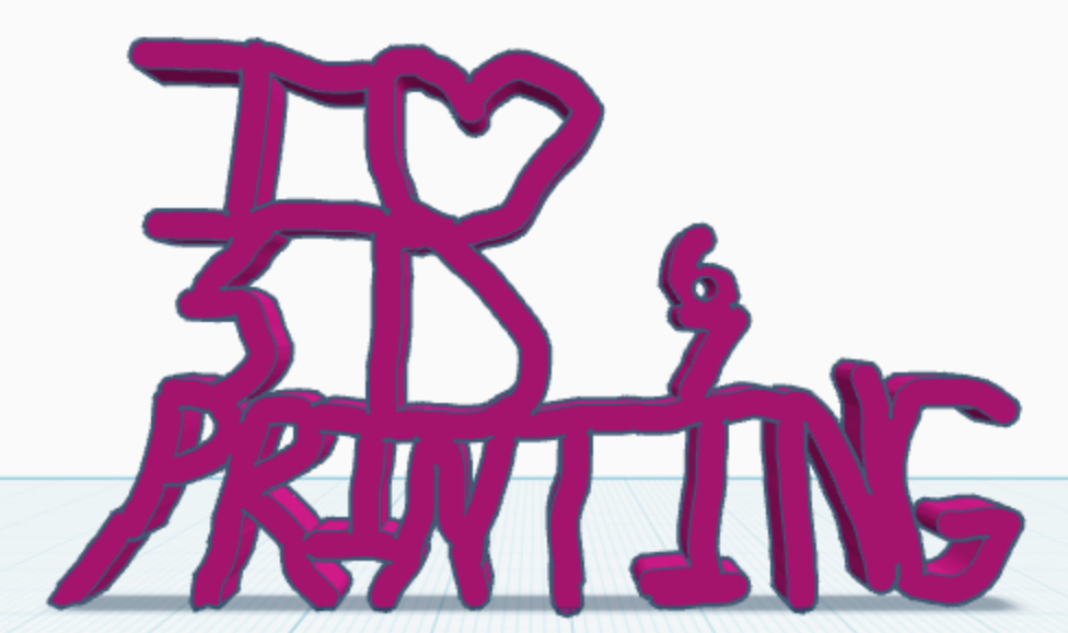 I Love 3D Printing Sign 3D model