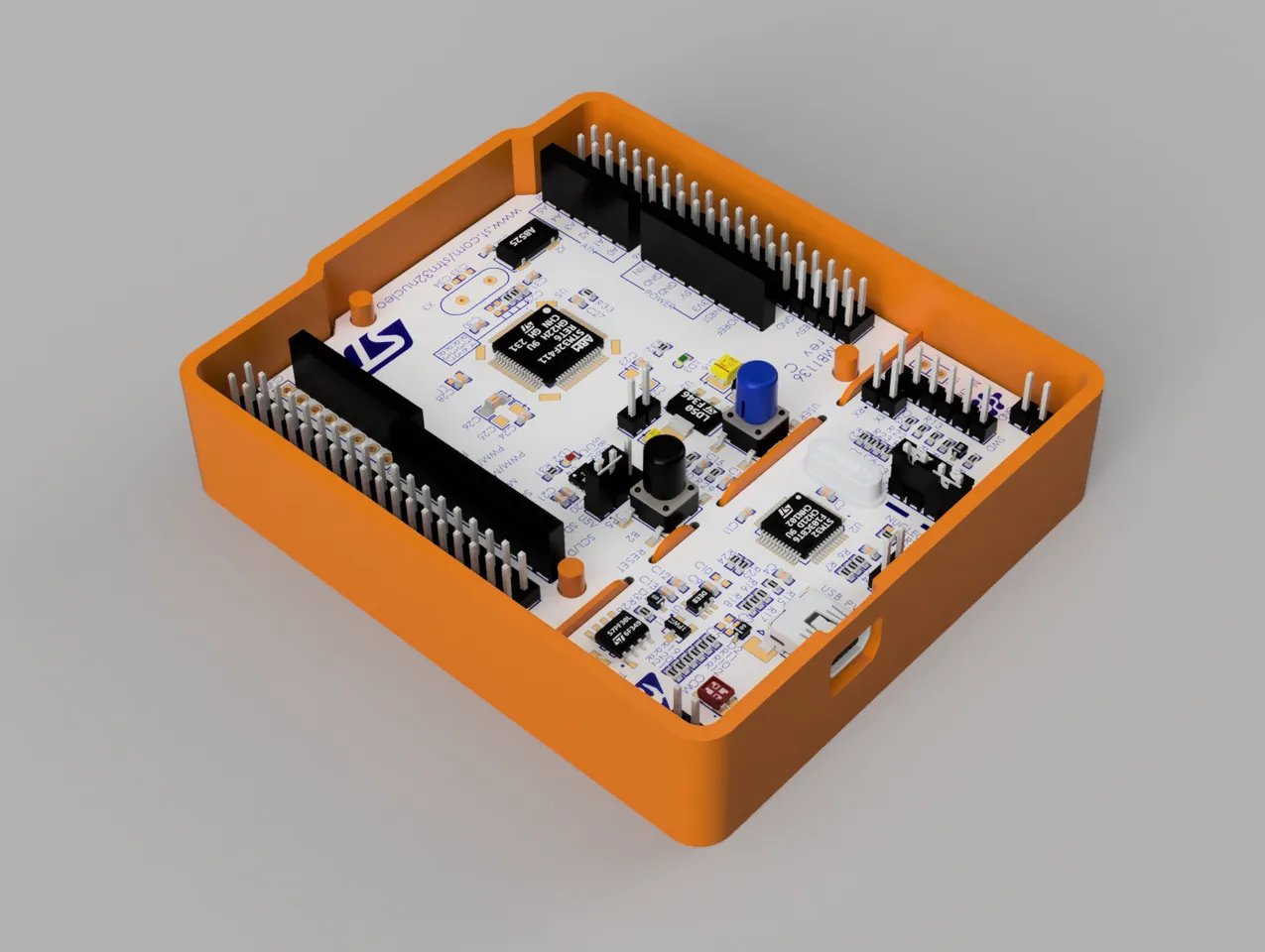 Nucleo F446RE Case with Press-Fit Lid – v1 by GandalfThePLA