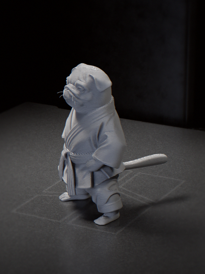Dog Fu Martial Arts Animal Figurine 3D Printable