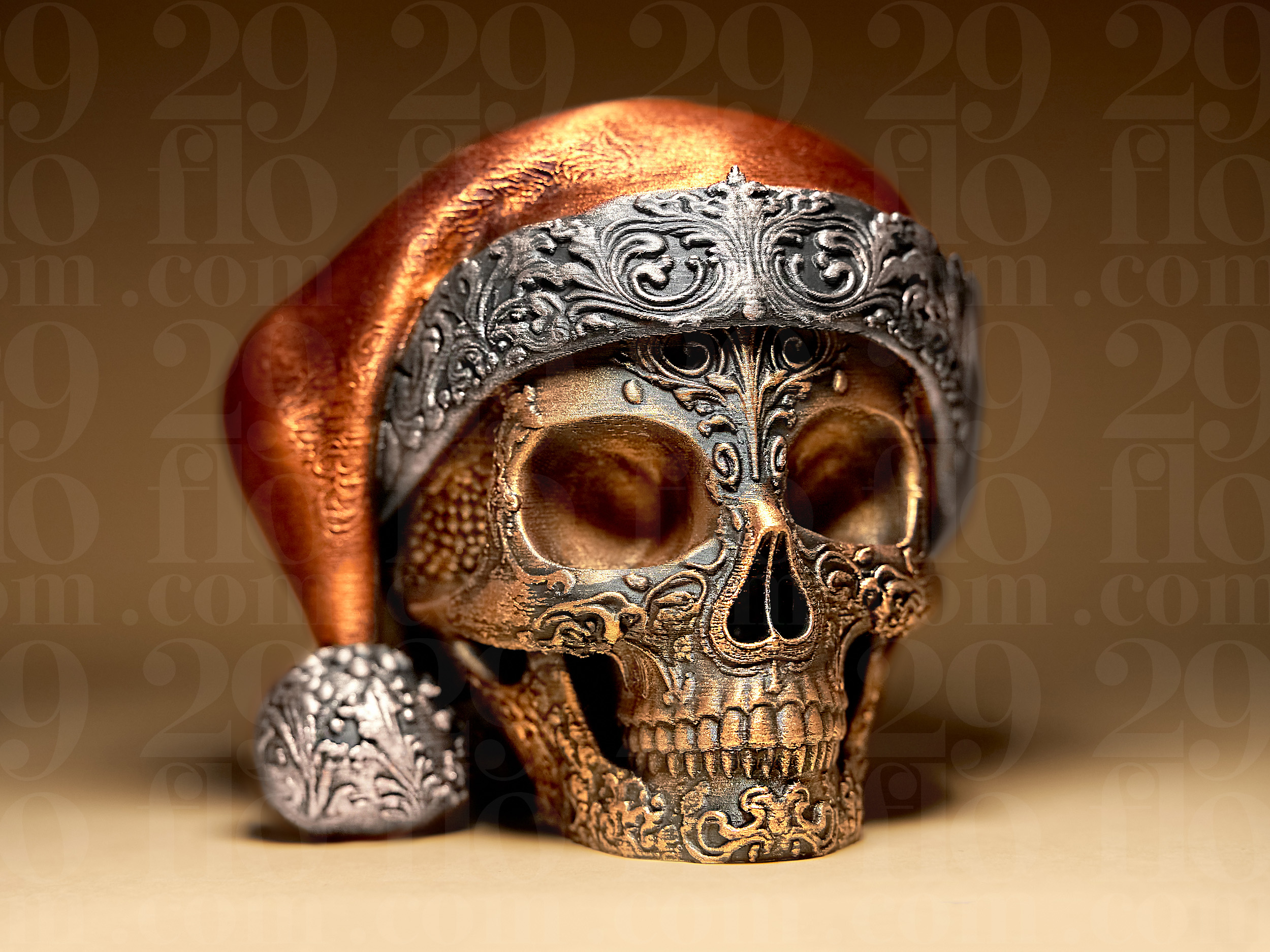 Ornamental Santa Skull