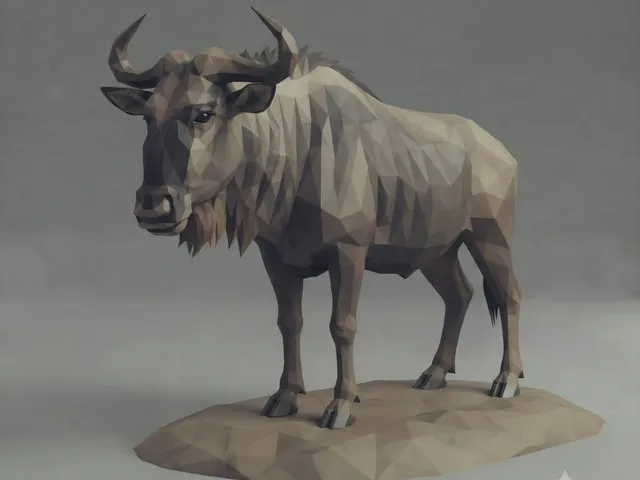 Low Poly Wildebeest
