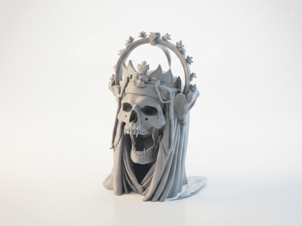 Crown Skull Statue Gothic Sculpture 3D Printable