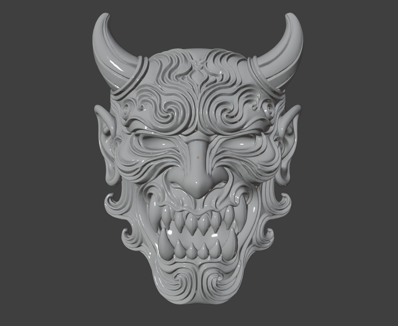 Japanese Demon Wall Mask 3D model