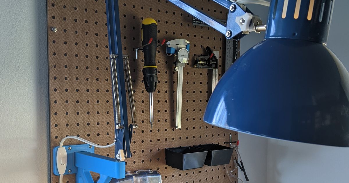 IKEA Tertial Lamp Pegboard Mount by TheCraftyRhombus Download free
