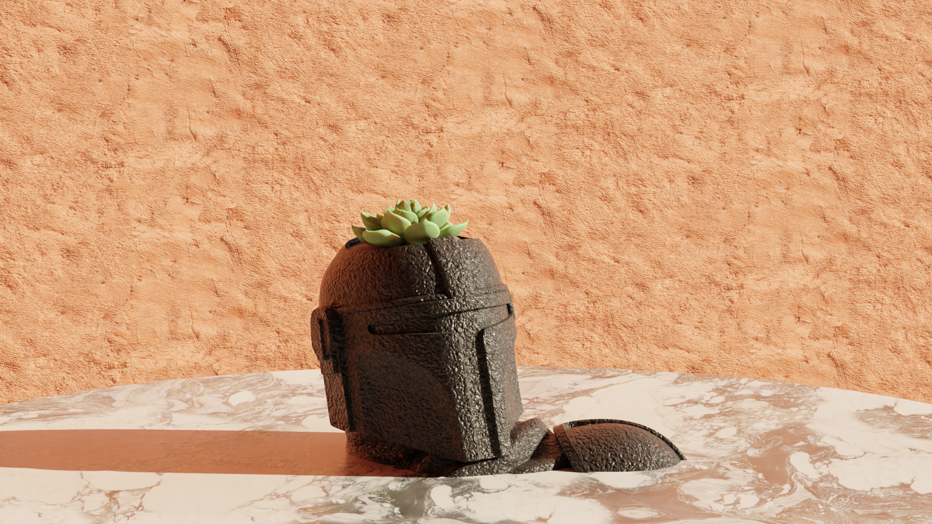Mandalorian Helmet Armor - Star Wars Pot Plant