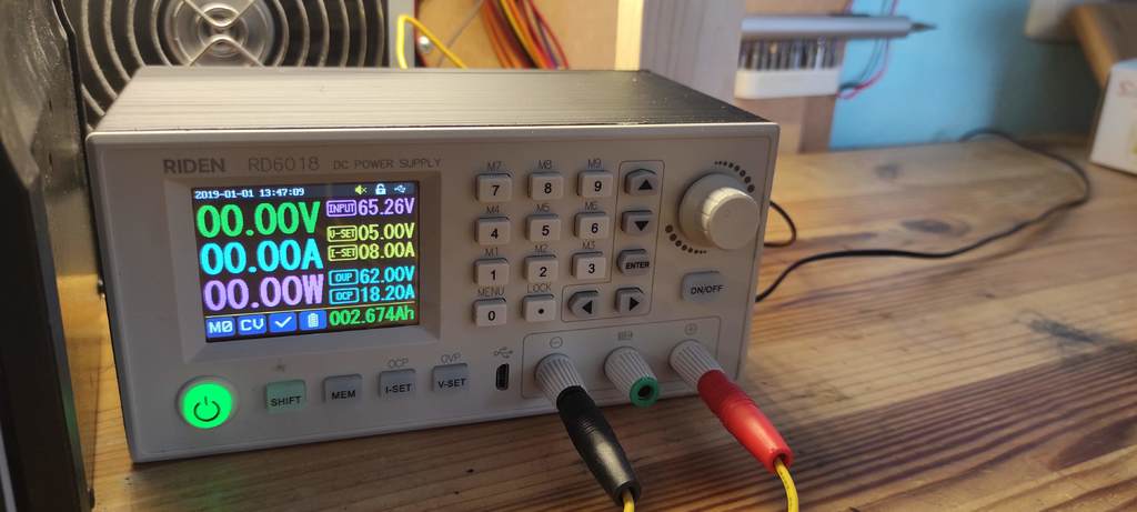 Compact RD6006/6018 case. XT 60 12v and 70v input. Fan cooled.