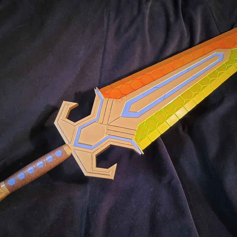 3D Printed & Hand-painted Legend of Zelda Master Sword in Stone