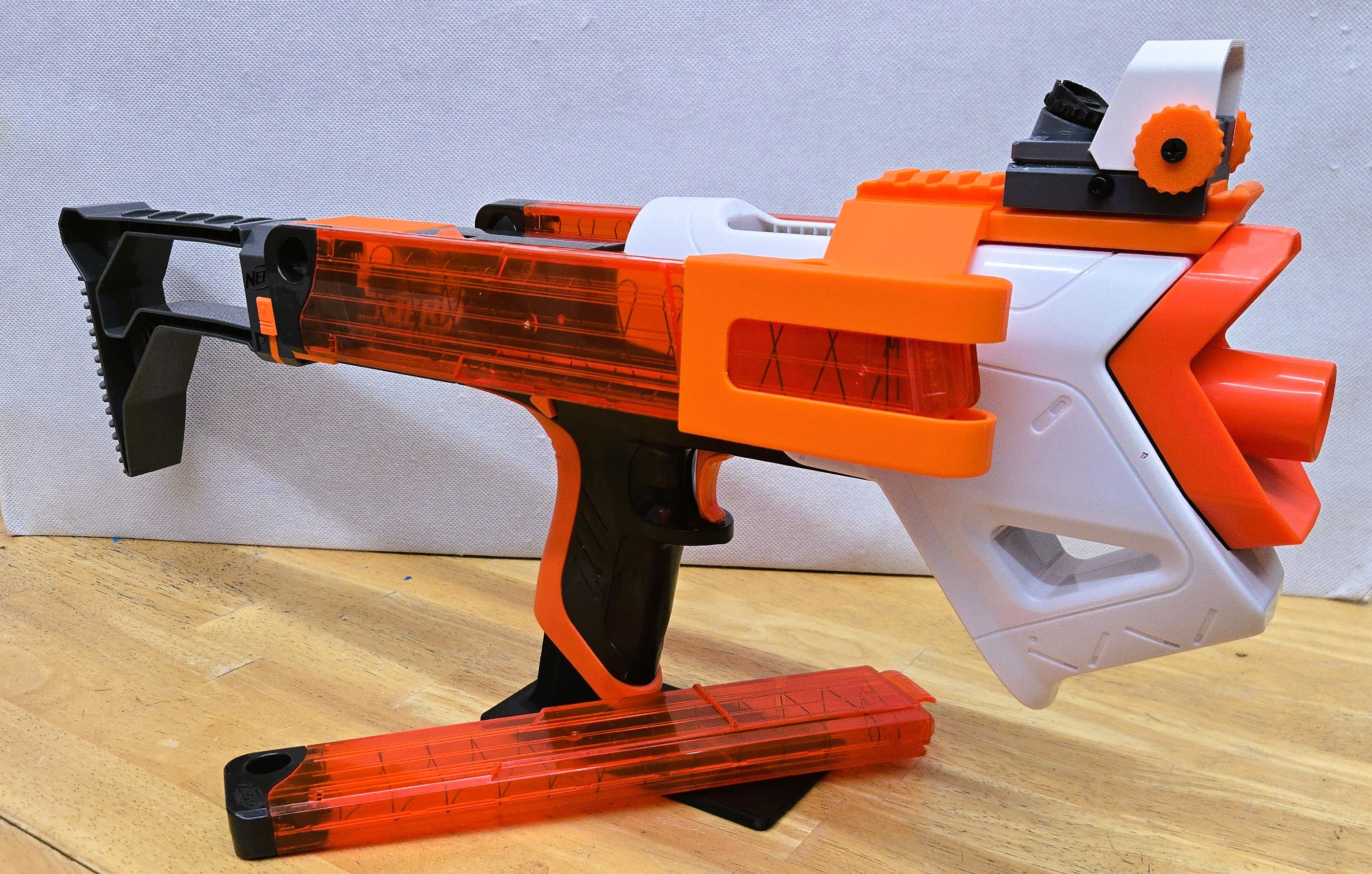 Nerf Torrent Pro - Picatinny Rail Conversion w/ N-Strike Stock Sim Cap...and other upgrades 3D model