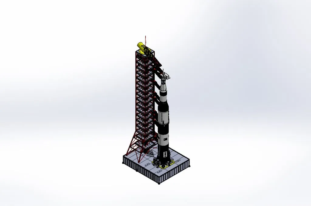 Saturn V Rocket and Gantry by Farscape1111 Download free STL