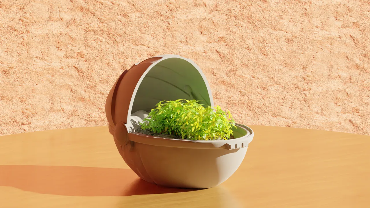 Baby Yoda (Grogu) Crib Hover Star Wars Pot Plant by CalebTimoteo