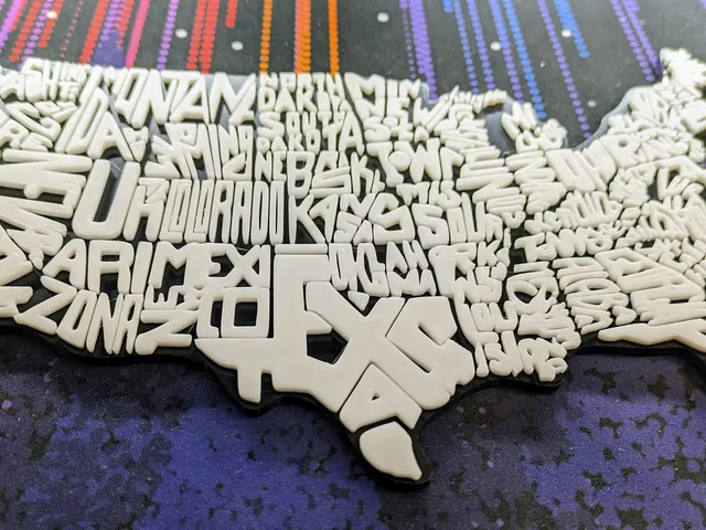 3D Printed USA Geography Wall Art - Easy Filament Change