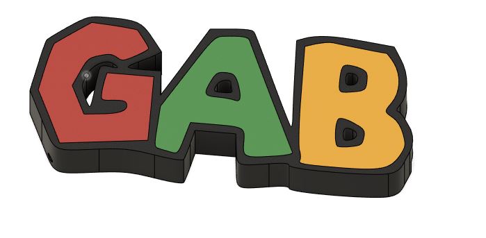 Gab Sign Lightbox sign Gabriel by Hammersh | Download free STL model ...