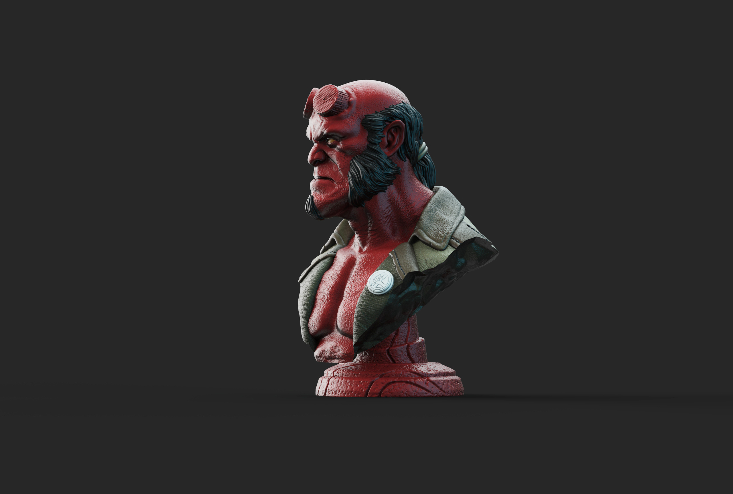 Hellboy bust - presupported