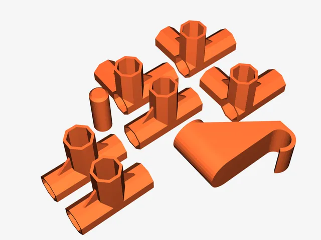 Joint Connectors for 12mm Tubes in JYSK Wardrobe / Verbinder für 12 mm Rohre