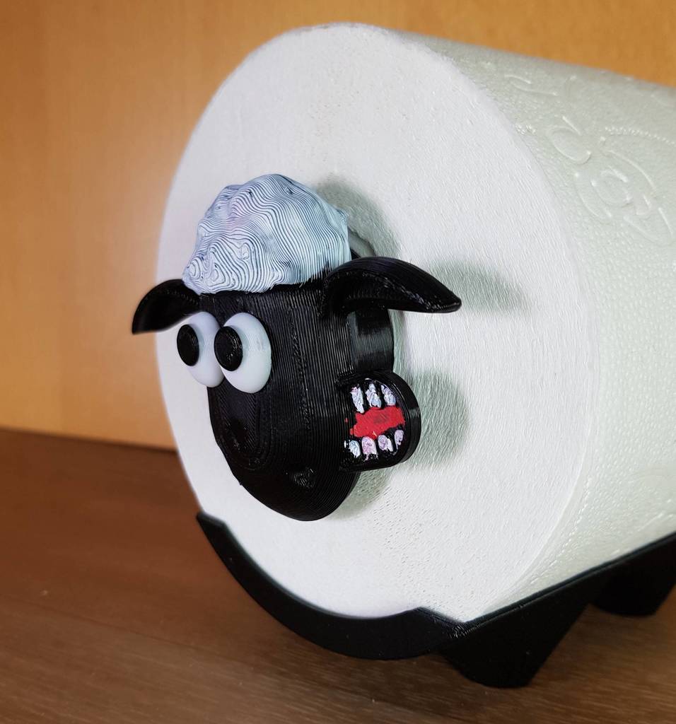 STL file Shaun the Sheep Toilet Paper Roll Holder/Stand - Easy 2 Print  🐑・Model to download and 3D print・Cults