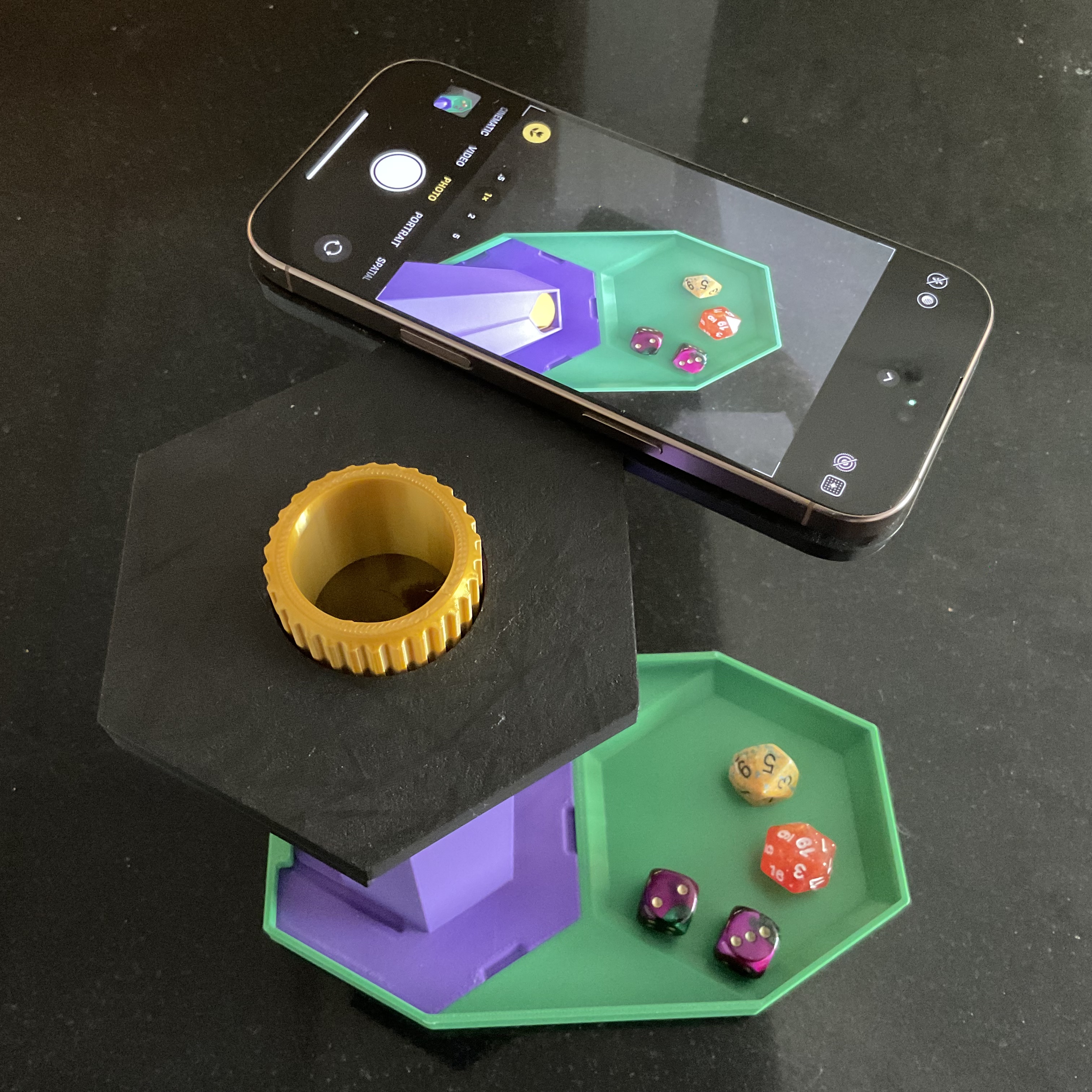 Rollup Dice Box Tower Phone Stand