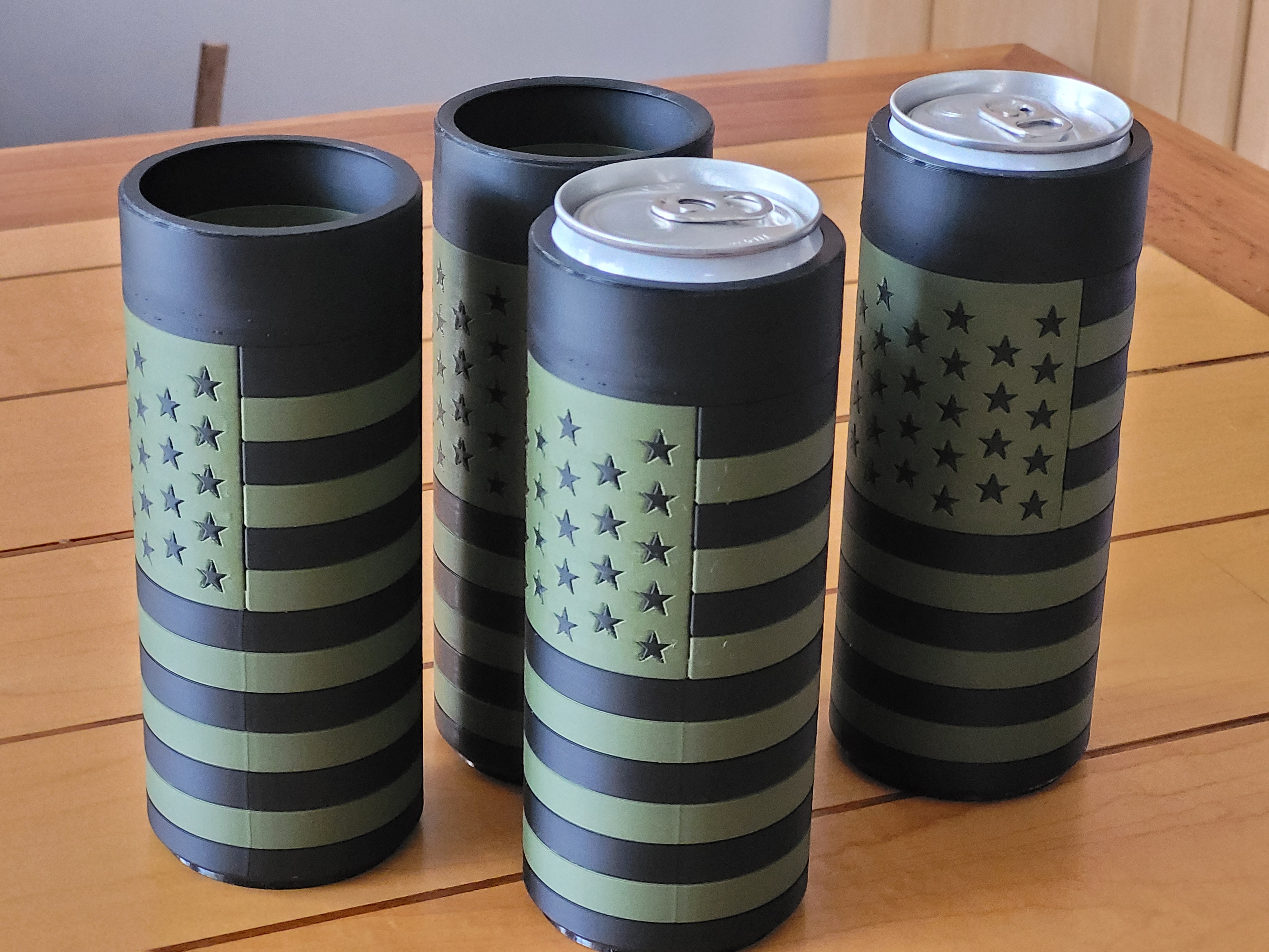 American Flag Slim Can Koozie (2 Color)