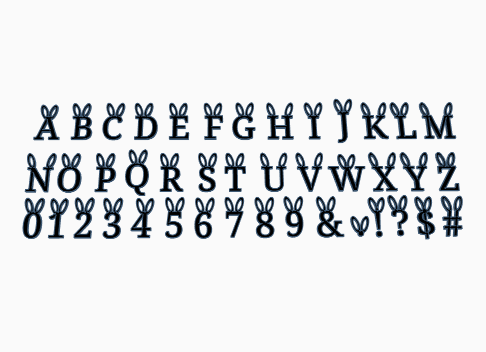Bunny Ear Letter Set by tiebex | Download free STL model | Printables.com