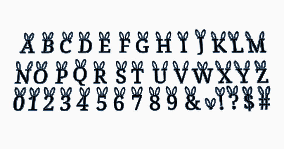 Bunny Ear Letter Set by tiebex | Download free STL model | Printables.com