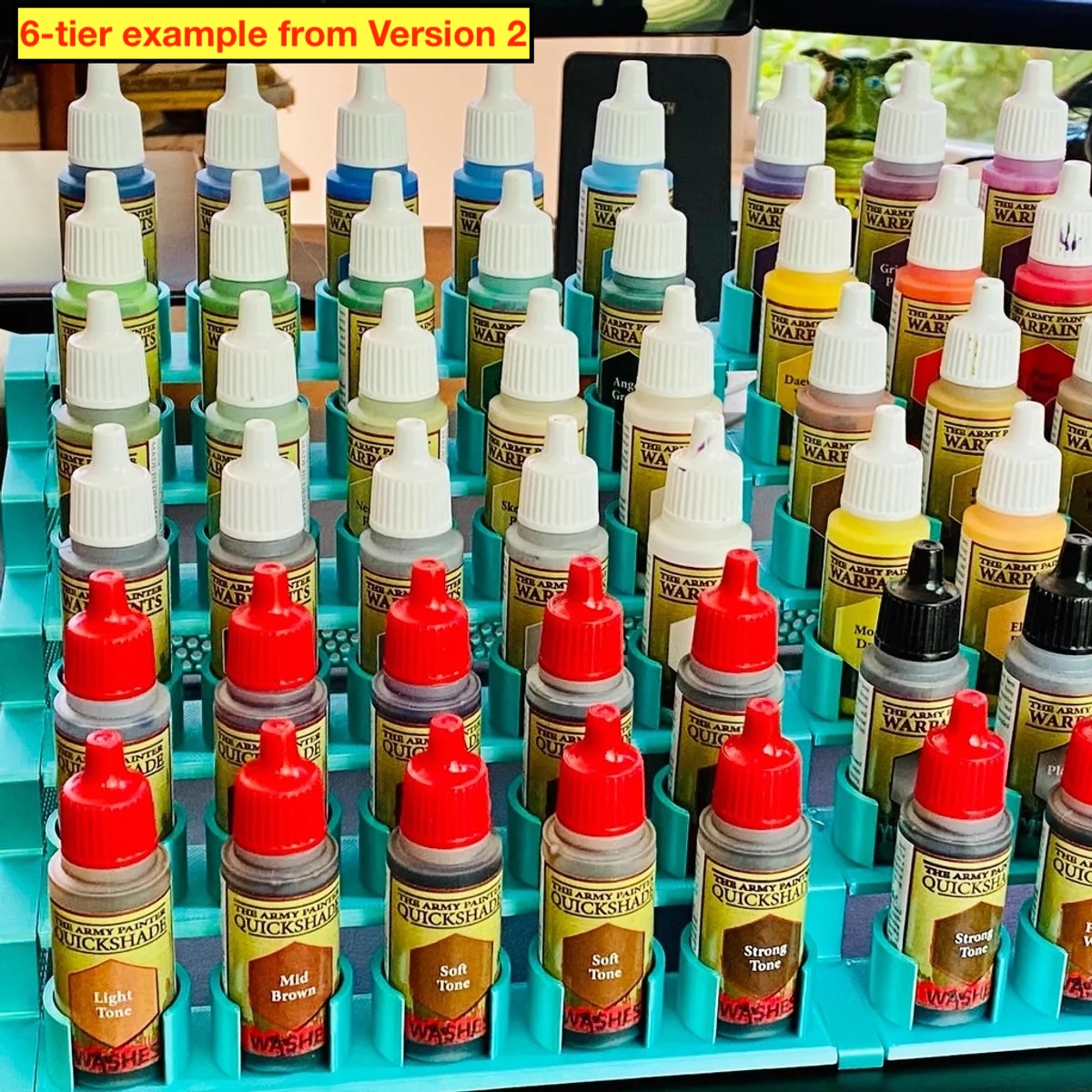 Modular holder/rack for miniature paints and brushes V3 — thumbnail 6