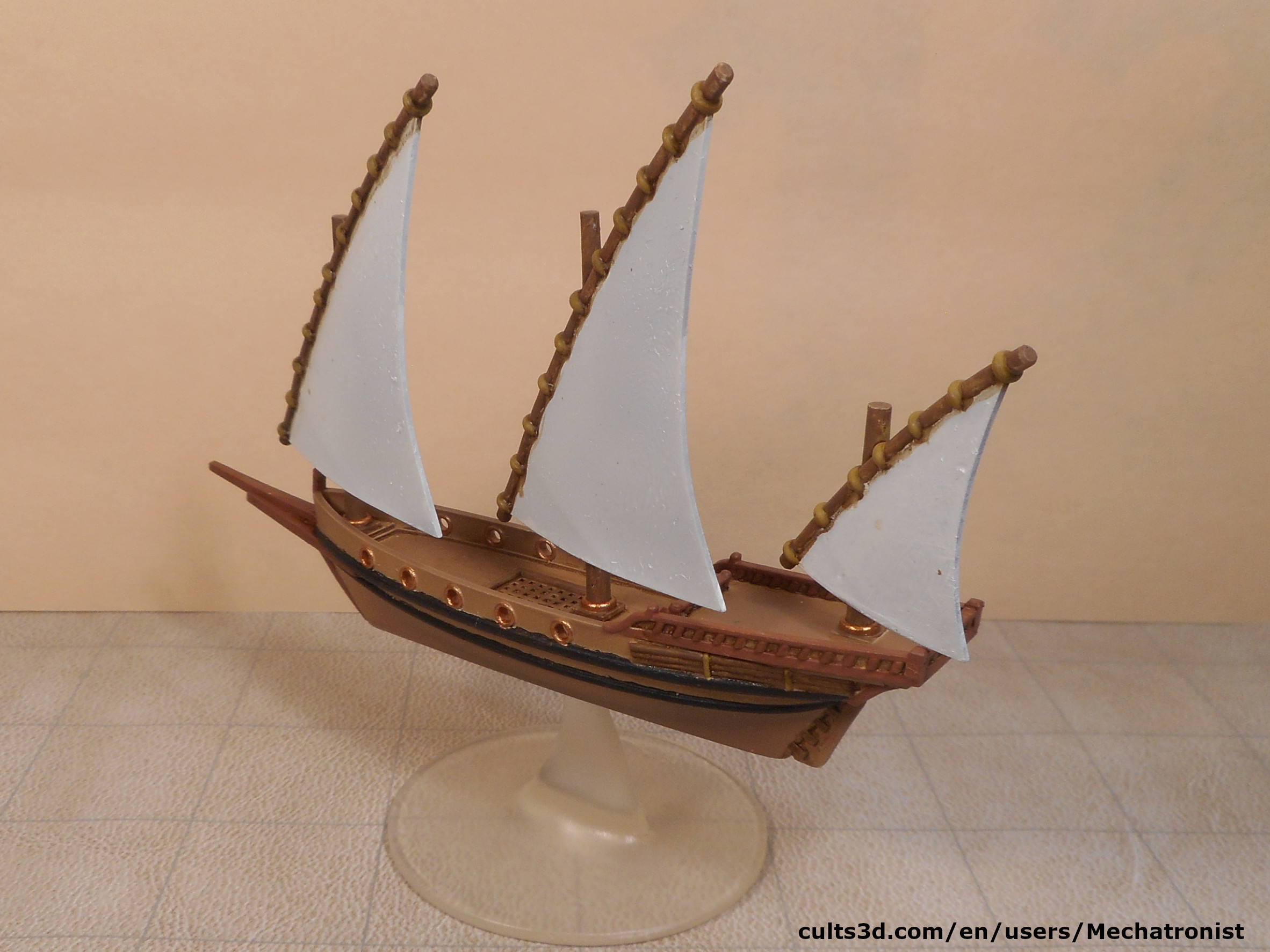 Xebec Sailing Ship Gaming Miniature Compatible with DnD Spelljammer by ...