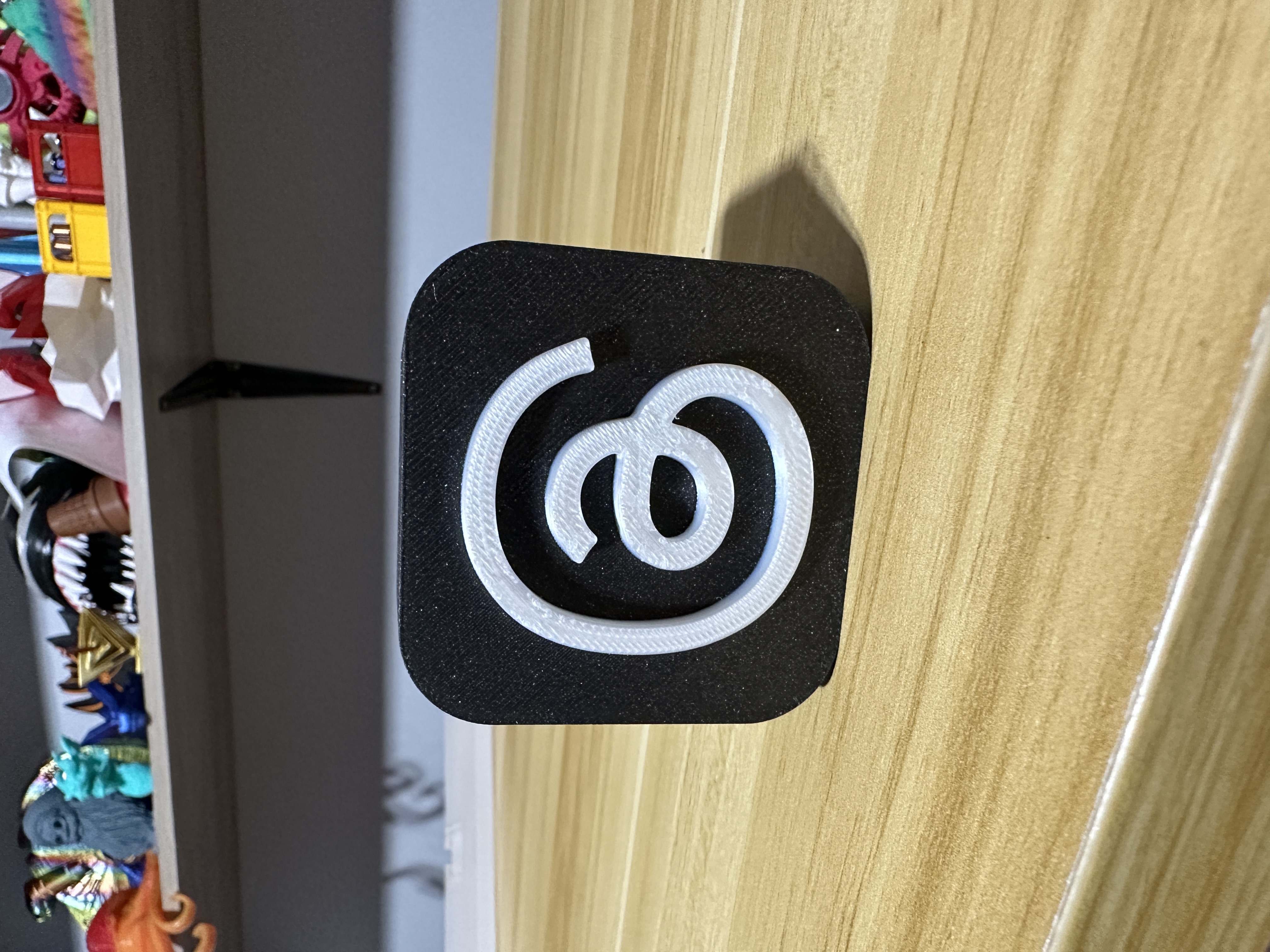 Threads app logo as tabletop decor