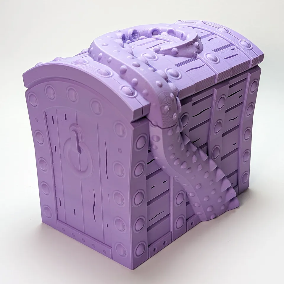 3D Printable Tentacle Treasure Chest (and insert trays!) by Clockspring