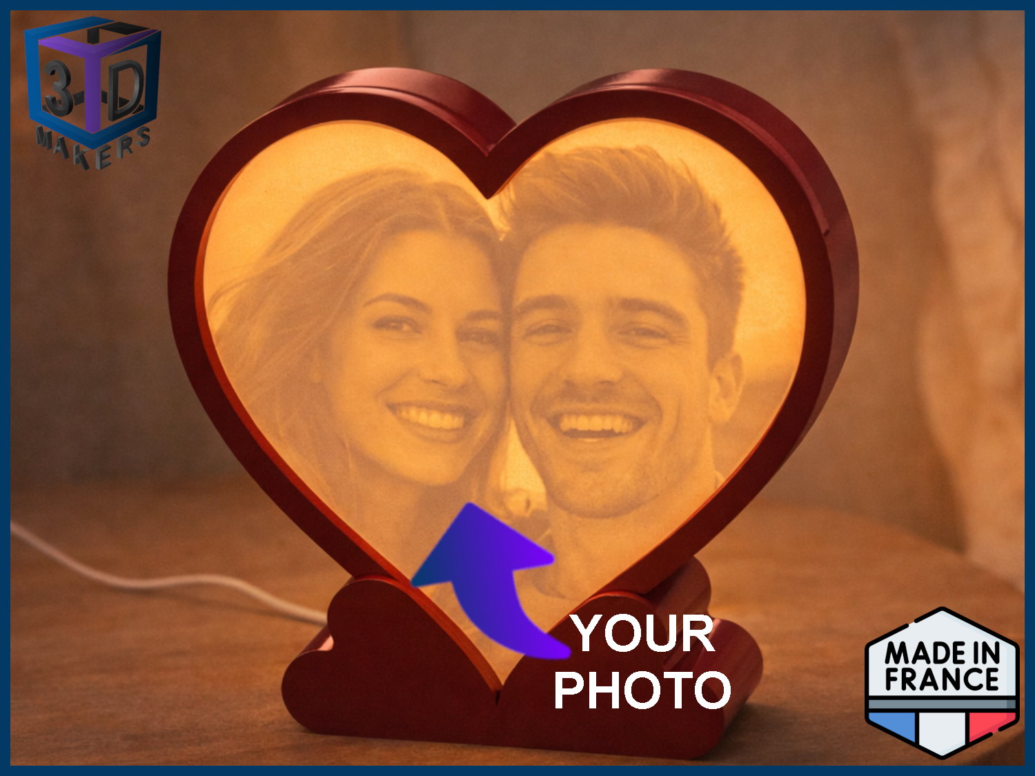 Heart-Shaped Lithophane Light Frame