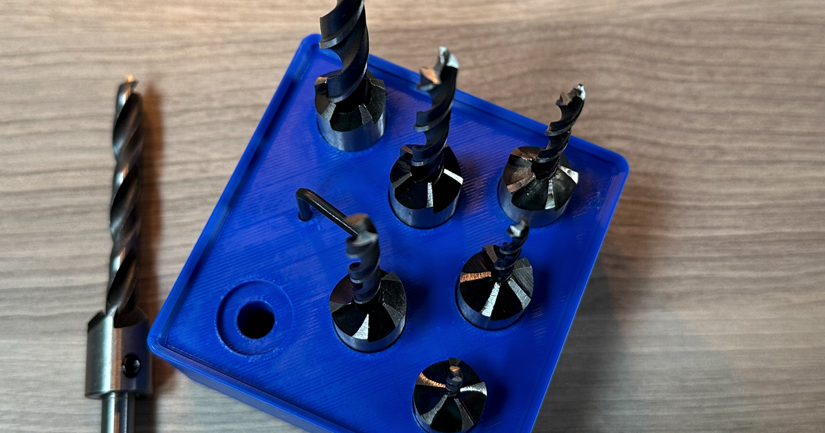 Gridfinity Countersink Drill Set Holder by gniticxe Download free STL model