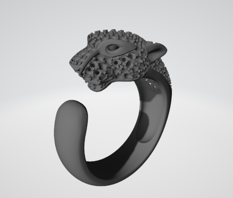 3D leopard head Ring