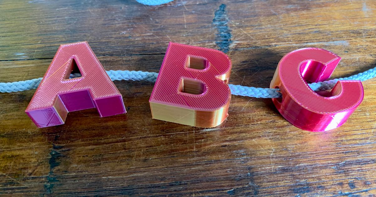 Shoelace Bead Alphabet by Anthony Cerqua Download free STL model