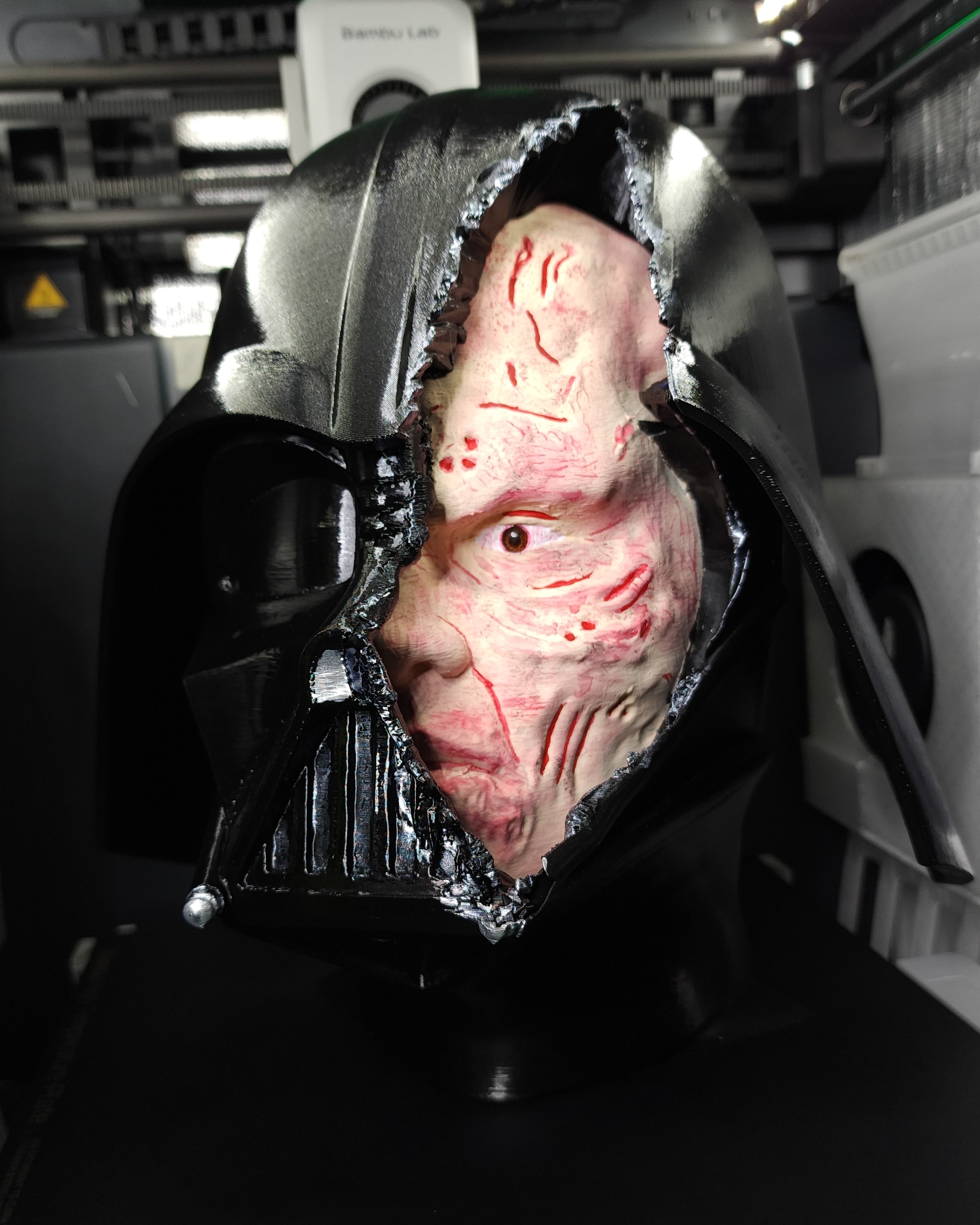 darth vader damaged helmet wall mount