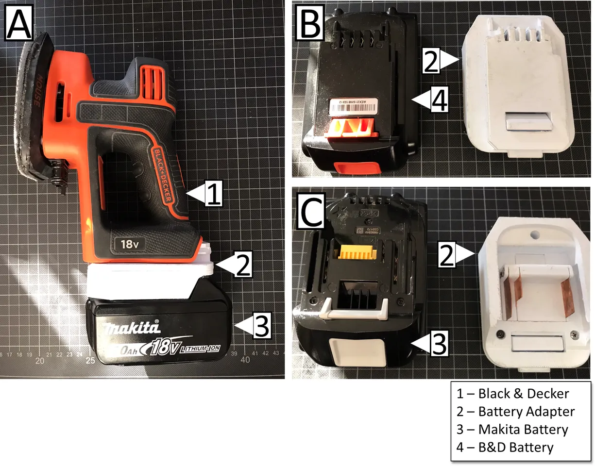 STL file Adapter socket / connector for Black&Decker 18V battery pack 🔋・3D  printing idea to download・Cults