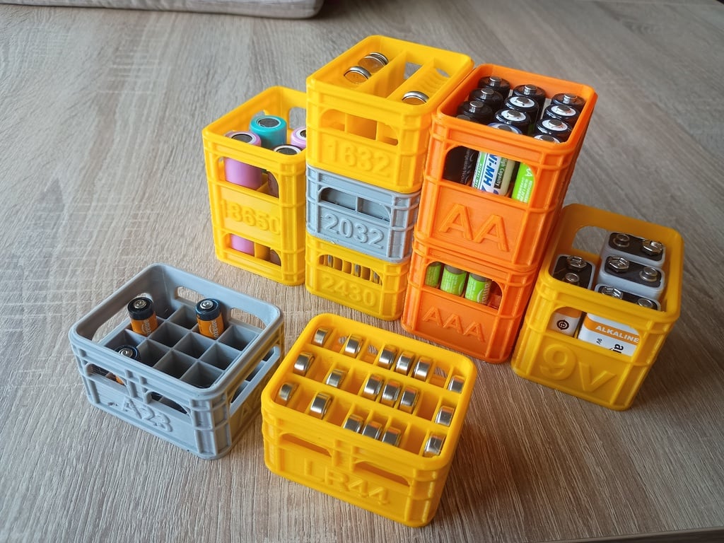 Stackable Beer Crate Battery Storage 3D model thumbnail
