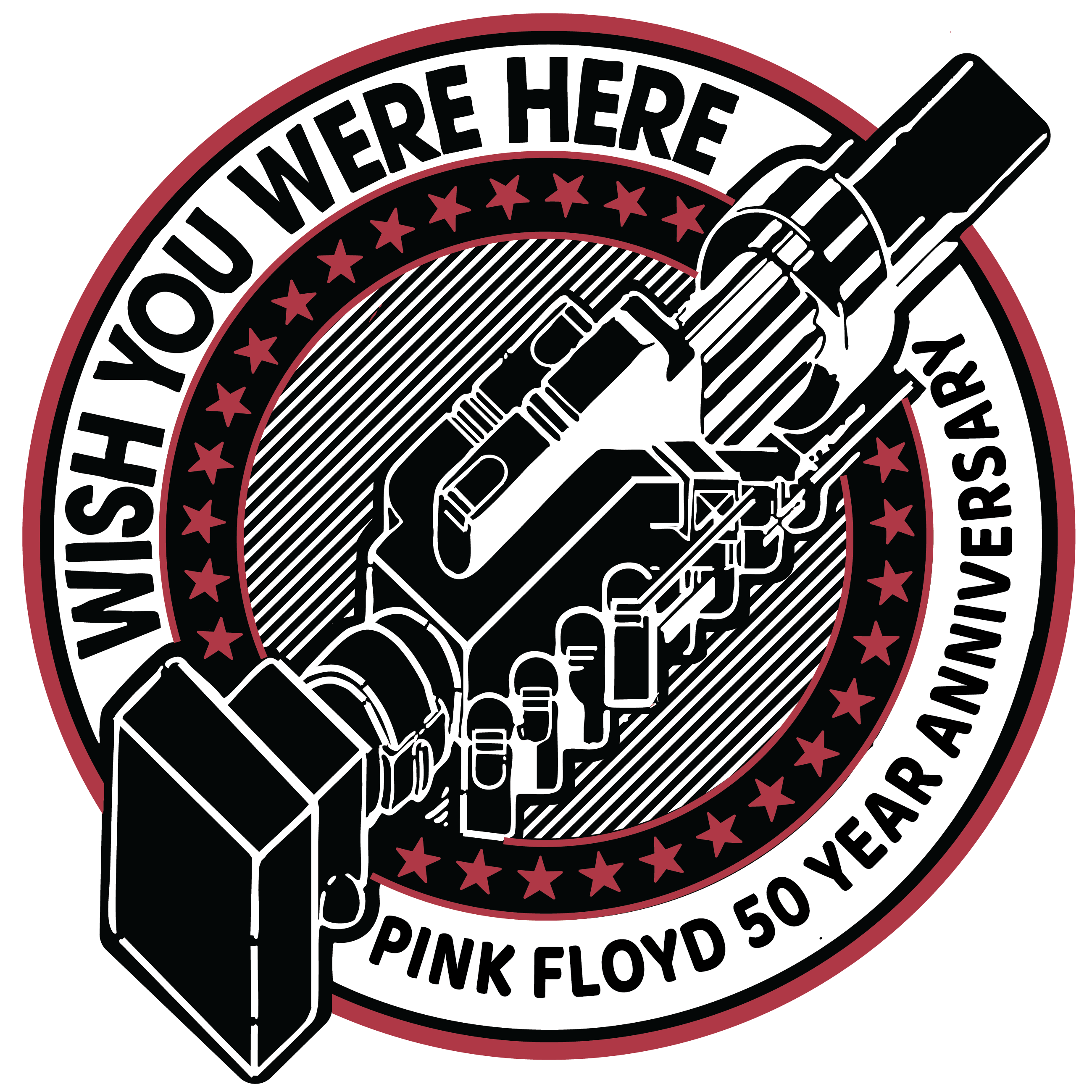 Pink floyd Wish You Were here 50 year anniversary printable patch