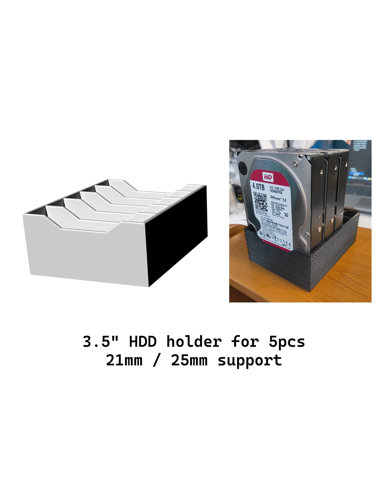 3.5" HDD Holder – 5 Drives