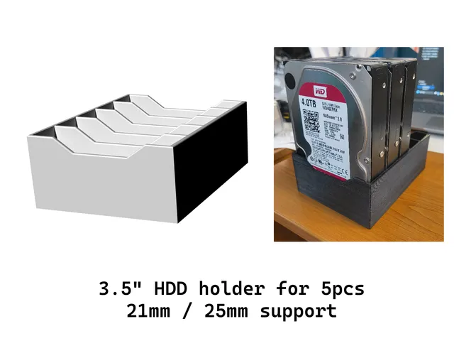 3.5" HDD Holder – 5 Drives