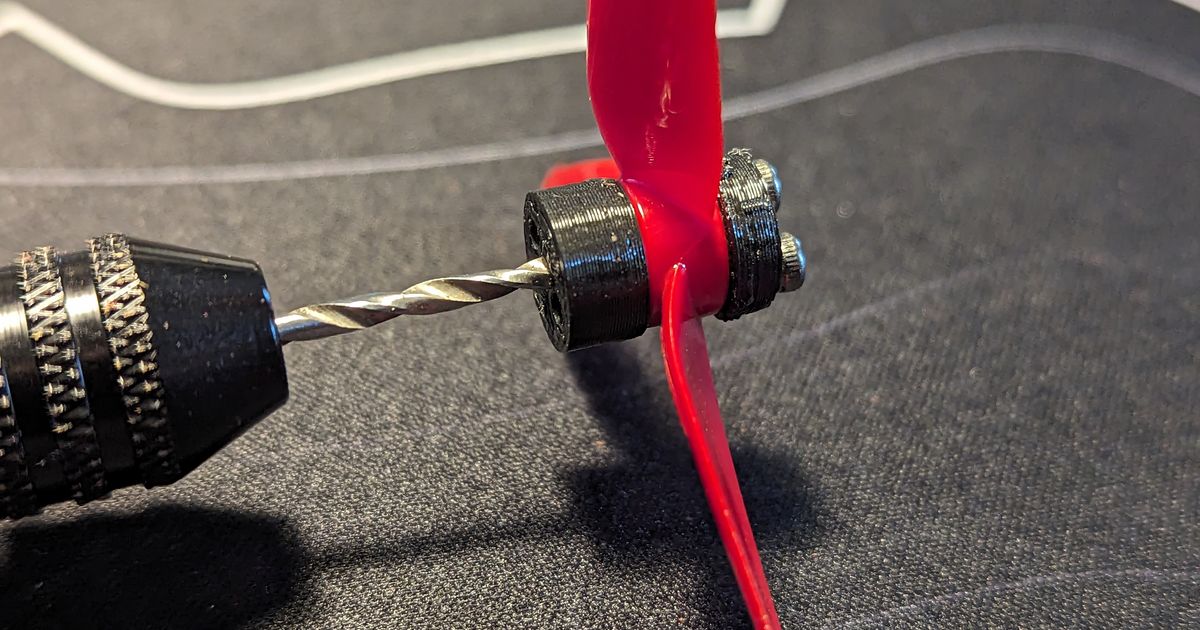 Propeller Drilling Jig for 2mm Shafts by RowanFPV Download free STL