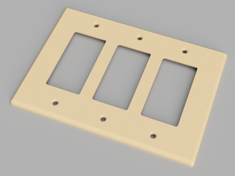 Switch Plate 3 Gang Rocker